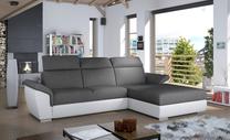 Kampinė sofa Trevisco Sawana 05, Soft 17, balta sp./tamsiai pilka sp., dešininė, 216 x 272 cm x 100 cm