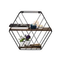 Sieninė lentyna Kalune Design Liliales, ruda sp./juoda sp., 40 cm x 44 cm x 15 cm