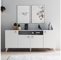 Komoda Kalune Design KSL0201, balta sp., 79.3 cm x 44.5 cm x 180 cm