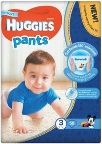 Sauskelnės-kelnaitės Huggies Pants Boy, 3 dydis, 11 kg, 58 vnt.