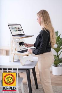 Klēpjdatora galds regulējams augstums Sun-Flex EasyDesk Rise, 70 cm x 30 cm, 75.5 cm, balta krās.