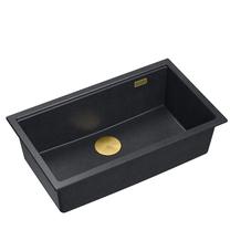 Virtuves izlietne Quadron Logan 110, granīts, 76 cm x 45 cm x 23.5 cm, zelta krās./melna krās./pelēka krās.