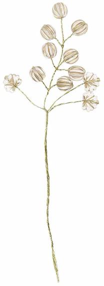 Dirbtinė šakelė Home4you Shine, balta sp., 13 cm