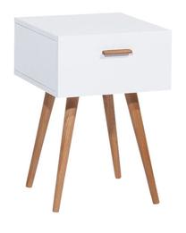 Naktinis staliukas Scandinavian Milan S3, ąžuolo sp./balta sp., 45 cm x 42 cm x 40 cm