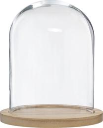 Namų dekoracija Atmosphera, stiklas/mediena, Ø 24 cm, 29.5 cm, skaidri sp./ruda sp.
