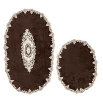Vonios kilimėlių rinkinys Foutastic Selonya Oval 299ANR1471, ruda sp., 115 cm x 65 cm