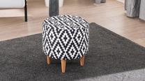 Pufas Hanah Home Liza 825BLC2520, balta sp./juoda sp., 40 cm x 40 cm x 42 cm