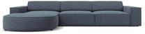 Kampinė sofa Micadoni Home Jodie Rounded 4 Seats, mėlyna sp., kairinė, 284 x 166 cm x 70 cm