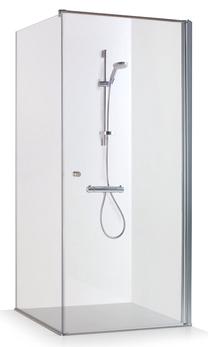Dušas kabīne Brasta Glass Kristina, kvadrātveida, bez paliktņa, 77.9 cm x 77.9 cm x 200 cm, hroma krās./caurspīdīgs