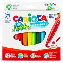 Flomasteriai Carioca Jumbo, vienpusiai, įvairių spalvų, 24 vnt.