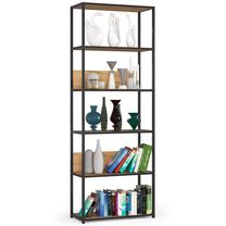 Grāmatu plaukts Akord Loft 700, melns krās./tumša ozola krās., 192 cm x 70 cm x 32 cm