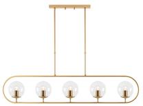 Valgusti rippuv Opviq Jewel 10625 942FLG1145, E14, 5 x 15 W, läbipaistev v. / kuldne v.
