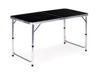 Stovyklavimo stalas ModernHome, juoda sp., 120 cm x 60 cm x 60 - 70 cm