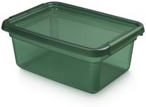 Uzglabāšanas kaste ar vāku, paredzēts uzglabāšanai Orplast Base Store Pine, 12.5 l, caurspīdīga krās./zaļa krās., 38 x 28 x 16 cm