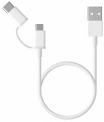 Vads Xiaomi Mi 2-in-1 USB USB, USB Type-C, 1 m, balta krās.