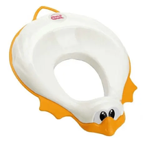 Mokomasis tualeto dangtis OkBaby Ducka, balta sp./oranžinė sp., 9 cm x 45 cm x 32.5 cm