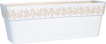 Gėlių lovelis Stefanplast Gaia 8880, plastikinis, 50 cm x 18 cm, balta sp.