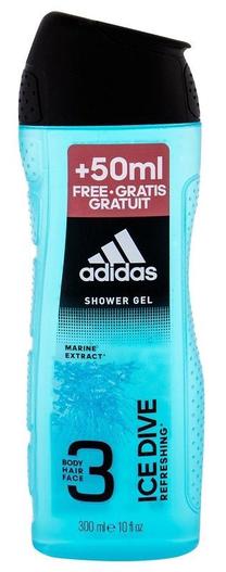 Kūno prausimosi želė vyrams Adidas, 300 ml