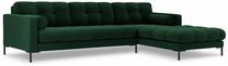 Kampinė sofa Cosmopolitan Design Bali, juoda sp./žalia sp., dešininė, 185 x 293 cm x 75 cm