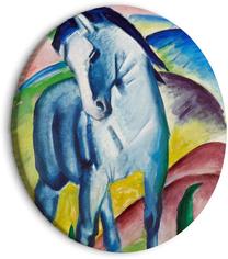 Apvali reprodukcija ant drobės Artgeist Blue Horse (Franz Marc), 60 cm x 60 cm