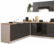 Virtuvės baldų komplektas Junona Line, grafito sp./golden craft oak sp., 2.2 m