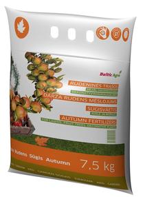 Trąšos uoginiams augalams, vejoms, gėlėms Baltic Agro Autumn, granuliuotos, 7.5 kg