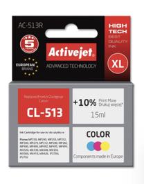Rašalinio spausdintuvo kasetė ActiveJet Premium AC-513R, mėlyna sp./raudona sp./geltona sp., 15 ml