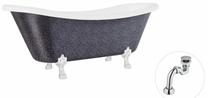 Vonia, laisvai pastatoma Besco Amelia Glam, 190 cm x 77 cm x 69 cm, ovalas, chromo sp./grafito sp.