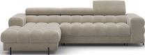 Kampinė sofa - lova Felro Aura 18, smėlio sp., kairinė, 181 x 285 cm x 93 cm