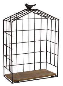 Sieninė lentyna Home4you Bird Cage, ruda, 20 cm x 10 cm x 29 cm