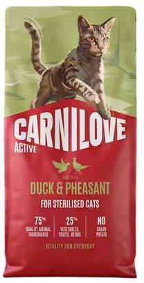 Kuiv kassitoit Carnilove Active Duck & Pheasant, pardiliha, 6 kg