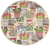Vonios grindų kilimėlis Foutastic Flowerpot 359CHL1673, įvairių spalvų, 100 cm x 100 cm, Ø 100 cm