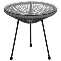 Lauko stalas Springos, juoda sp./pilka sp., 50 cm x 50 cm x 49 cm