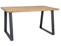 Stalas, ąžuolo sp./juoda sp., 180 cm x 90 cm x 75 cm