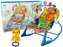 Mazuļu šūpuļkrēsls Lean Toys 2in1, zila krās./daudzkrāsaina
