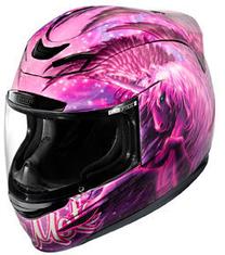 Motocikla ķivere Icon, S (55-56 cm), rozā krās./violeta krās.