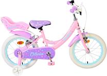 Vaikiškas dviratukas su papildomais ratukais, vaikų Volare Olivia FW EZ2, rožinė sp., 16"
