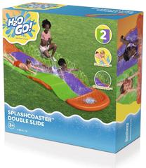 Pripučiama vandens čiuožykla Bestway H20 GO Double Slide, 488 cm, žalia sp./oranžinė sp./violetinė sp.