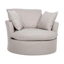 Krėslas Home4you Fluffy, šviesiai pilka sp., 110 cm x 105 cm x 86 cm