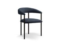 Kėdžių rinkinys Cosmopolitan Design Lea Boucle, matinė, juoda sp./tamsiai mėlyna (navy) sp., 53.5 cm x 56.5 cm x 74 cm, 2 vnt.