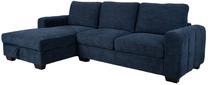 Kampinė sofa Home4you Marita, tamsiai mėlyna sp., kairinė, 264 x 155 cm x 86 cm