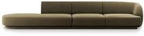 Sofa Micadoni Home Miley Velvet, žalia sp., kairinė, 302 x 85 cm x 74 cm