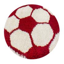 Ковер комнатные Ayyildiz Fun Football, белый цв./красный цв., 120 см x 120 см