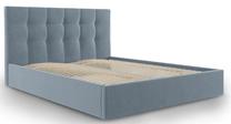 Lova dvigulė Micadoni Home Phaedra Velvet, 160 x 200 cm, mėlyna sp., be čiužinio, su grotelėmis
