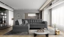 Kampinė sofa Lanvin Vero 5, tamsiai pilka sp., kairinė, 210 x 260 cm x 93 cm