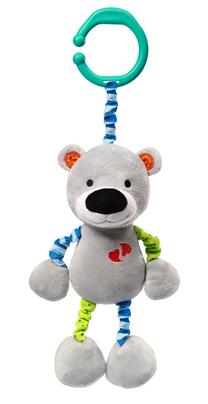 Rotaļlietas ratiem BabyOno Basil The Bear, pelēka krās.