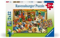 Dėlionė 2in1 Ravensburger Christmas Toy Factory, 18 cm x 26 cm, 24 vnt., įvairių spalvų