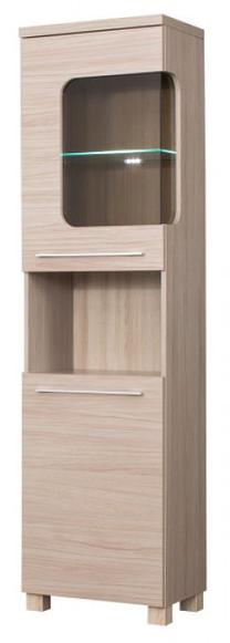 Vitrina Bodzio Panama PA06L-LA Left, smėlio ruda sp., 50 cm x 36 cm x 190 cm