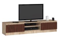 TV galds Akord RTV K160, valriekstu krās./sonoma ozola krās./tumši brūna krās., 40 cm x 160 cm x 33 cm