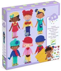 Tekstila figūru gatavošanas komplekts Djeco Felt Characters To Dress Up, daudzkrāsaina